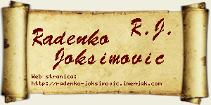 Radenko Joksimović vizit kartica